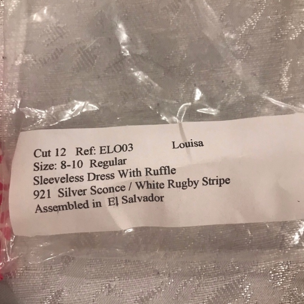 Eleanor Rose Striped Gray and White Dress with Pink Accents NWOT - Picture 2 of 3